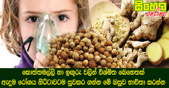 කොත්තමල්ලි හා ඉඟුරු වලින් විශ්මිත බෙහෙතක් ඇදුම රෝගය නිට්ටාවටම සුවකර ගන්න මේ ඔසුව භාවිතා කරන්න.