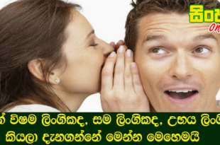 තමන් විෂම ලිංගිකද, සම ලිංගිකද, උභය ලිංගිකද කියලා දැනගන්නේ මෙන්න මෙහෙමයි.