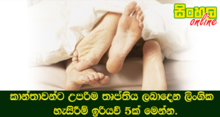 කාන්තාවන්ට උපරිම තෘප්තිය ලබාදෙන ලිංගික හැසිරීම් ඉරියව් 5ක් මෙන්න.