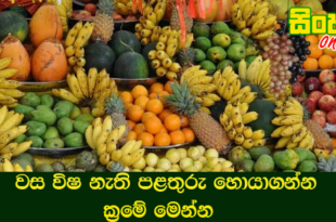 වස විෂ නැති පළතුරු හොයාගන්න ක්‍රමේ මෙන්න.