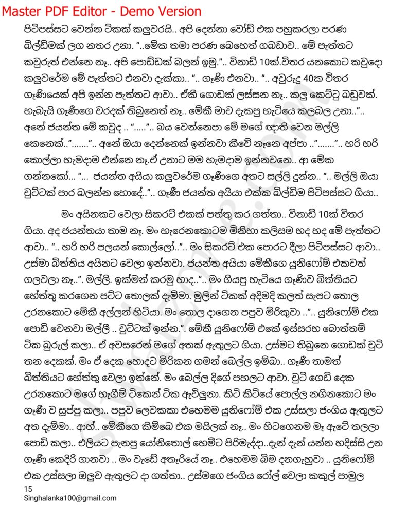 The Artist 12 15 walkatha9 Official සිංහල වල් කතා