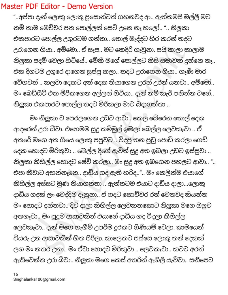 The Artist 15 16 walkatha9 Official සිංහල වල් කතා